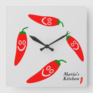 Mr. Hot Pepper - Personalised Kitchen Square Wall Clock