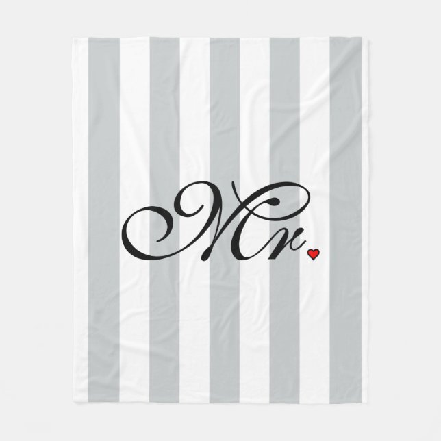 Mr. Husband Groom Click to Customise Colour Fleece Blanket (Front)