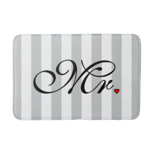 Mr. Husband Groom Click to Customise Colour Stripe Bath Mat