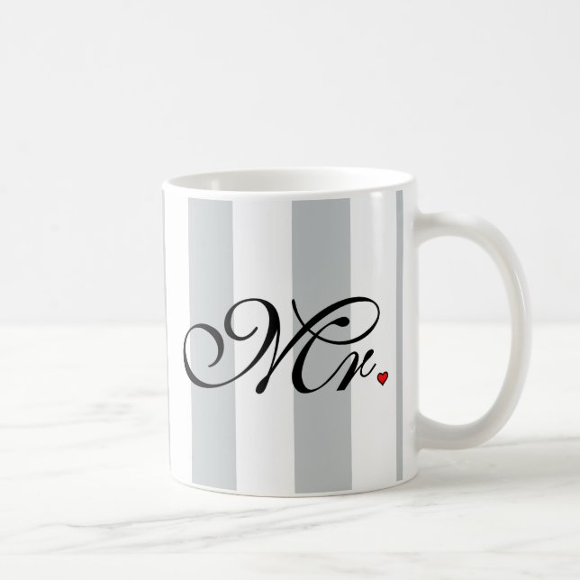 Mr. Husband Groom Click to Customise Colour Stripe Coffee Mug (Right)