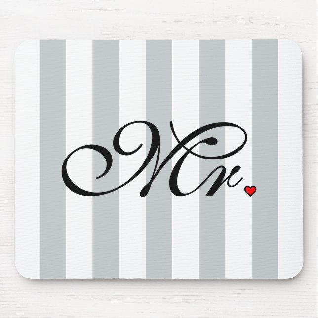 Mr. Husband Groom Click to Customise Colour Stripe Mouse Pad (Front)