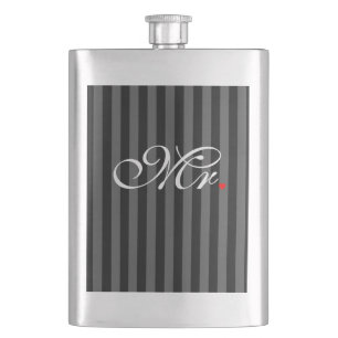 Mr. Husband Groom His Hers Newly Weds Hip Flask