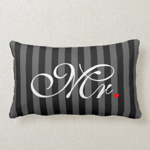 Mr. Husband Groom His Hers Newly Weds Lumbar Cushion