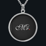 Mr. Husband Groom His Hers Newly Weds Sterling Silver Necklace<br><div class="desc">A classic monogram for Mr. and Mrs. for newly weds established couples mum dad girlfriend or boyfriend. A perfect last minute gift idea. Mr. and Mrs. Husband Wife His Hers Newly Weds on a custom gift to wear or to share. Use the "Message" link to contact us with your special...</div>
