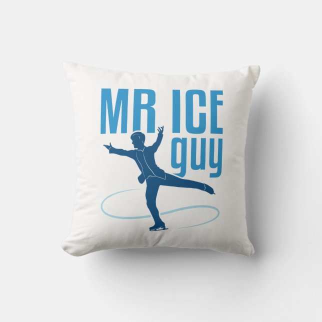 Mr Ice Guy Figure Skating Men Boys Skater Cushion (Front)
