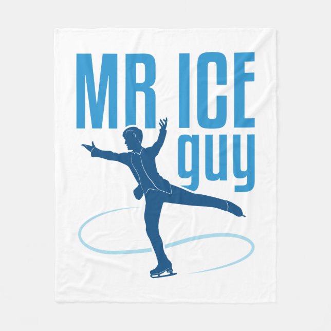 Mr Ice Guy Figure Skating Men Boys Skater Fleece Blanket (Front)