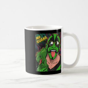 Mr Iguana Tongue Out Funny Lizard Wrestler Cartoon Coffee Mug