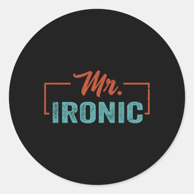 Mr Ironic Jokes Minimalist Guy Classic Round Sticker (Front)
