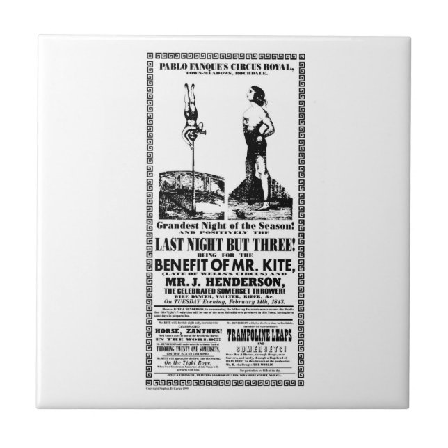 Mr Kite Poster on a Tile (Front)