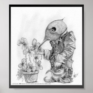 Mr. Kiwi Hummingbird Gardener Poster