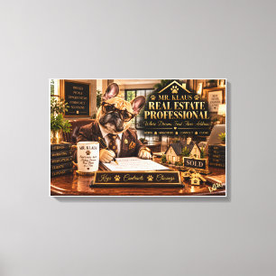 Mr. Klaus Real Estate Professional French Bulldog Canvas Print