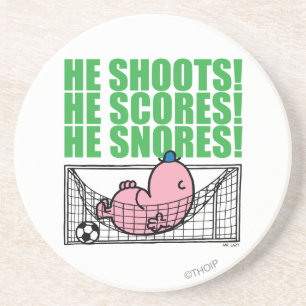 Mr. Lazy Napping In A Soccer Goal Coaster