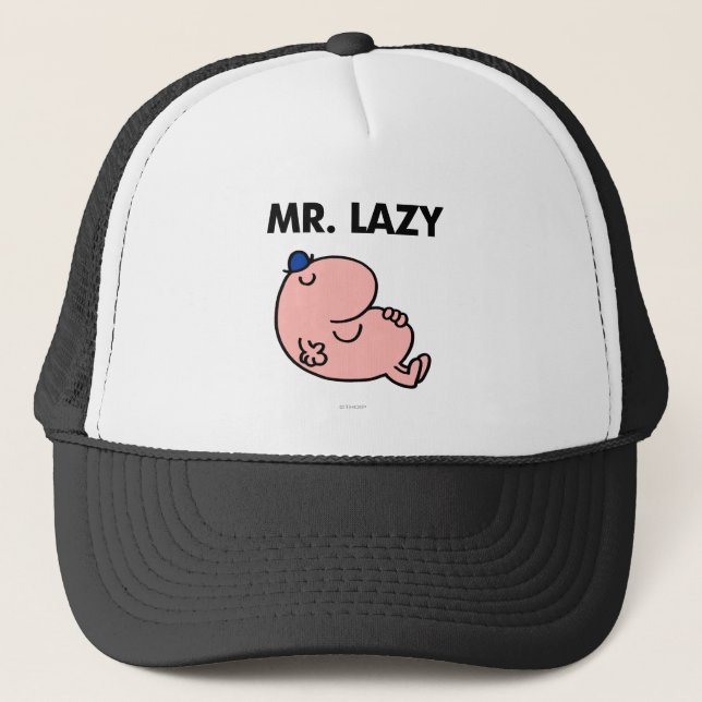 Mr. Lazy Snoozing Away Trucker Hat (Front)