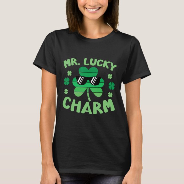 Mr Lucky Charm Sungles St Patricks Day Boys Kids T T-Shirt (Front)