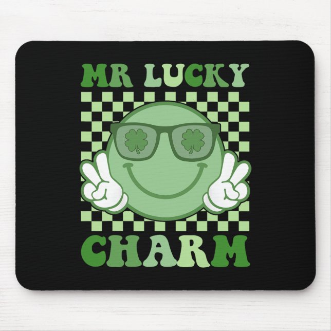 Mr Lucky Charm Suspenders St Patricks Day Boys Kid Mouse Pad (Front)