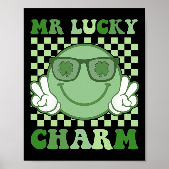 Mr Lucky Charm Suspenders St Patricks Day Boys Kid Poster (Front)