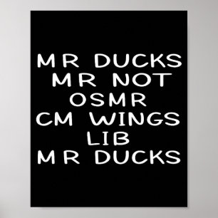Mr M R Ducks T, Funny Duck Lover, Waterfowl Quote Poster