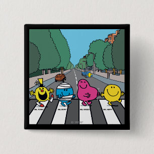 Mr. Men Abbey Road Walkers 15 Cm Square Badge