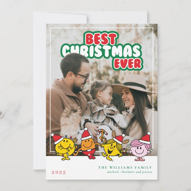 Mr Men Little Miss Best Christmas Ever Holiday Card (Front)