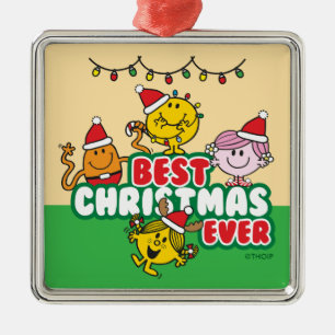 Mr Men Little Miss Best Christmas Ever Metal Ornament
