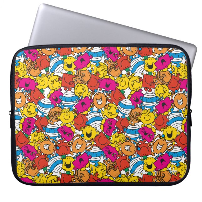 Mr Men & Little Miss | Bright Smiling Faces Laptop Sleeve (Front)