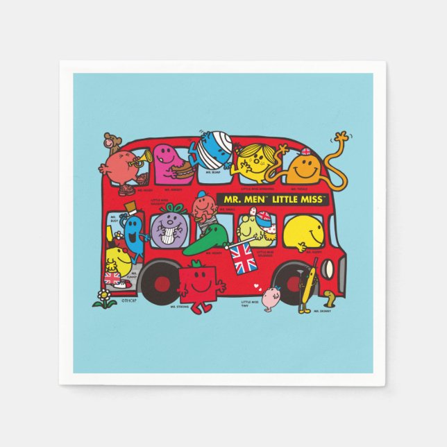 Mr. Men & Little Miss Bus Napkin (Front)