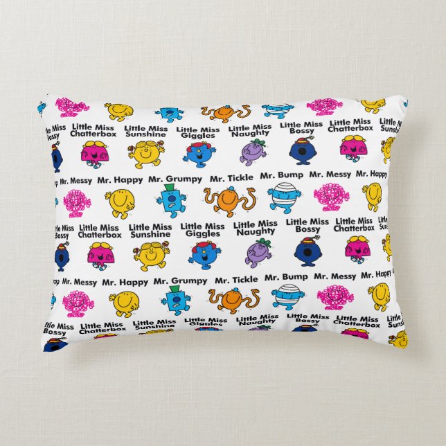 Mr Men & Little Miss | Character Names Decorative Cushion (Front)