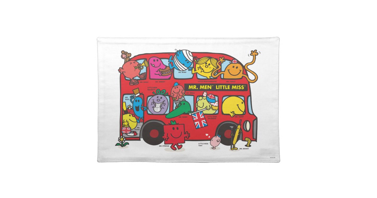 Mr. Men & Little Miss Crowded Bus Placemat Zazzle