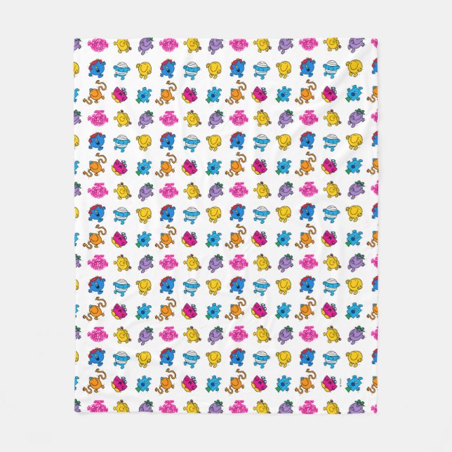 Mr Men & Little Miss | Dancing Neon Pattern Fleece Blanket (Front)