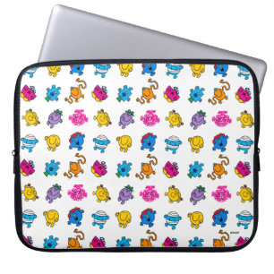 Mr Men & Little Miss Dancing Neon Pattern Laptop Sleeve