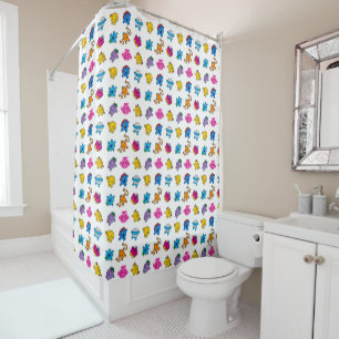 Mr Men & Little Miss   Dancing Neon Pattern Shower Curtain