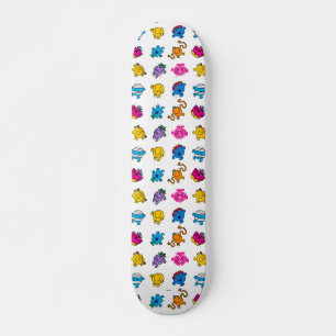 Mr Men & Little Miss Dancing Neon Pattern Skateboard