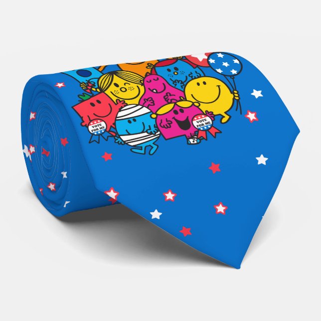 Mr. Men Little Miss Let's Go Vote! Tie (Rolled)