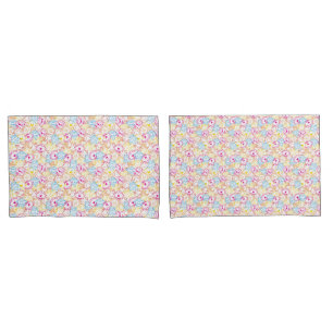 Mr Men & Little Miss   Neon Colours Pattern Pillowcase