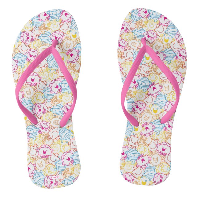 Mr Men & Little Miss | Neon Colours Pattern Thongs (Footbed)