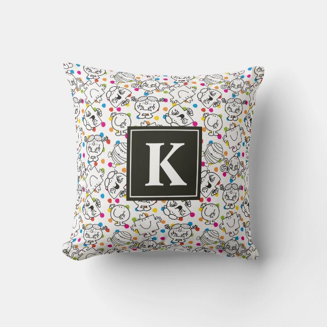 Mr Men & Little Miss | Rainbow Polka Dots Pattern Cushion (Front)