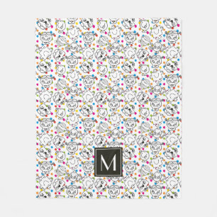 Mr Men & Little Miss Rainbow Polka Dots Pattern Fleece Blanket