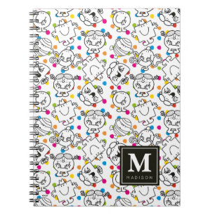 Mr Men & Little Miss   Rainbow Polka Dots Pattern Notebook