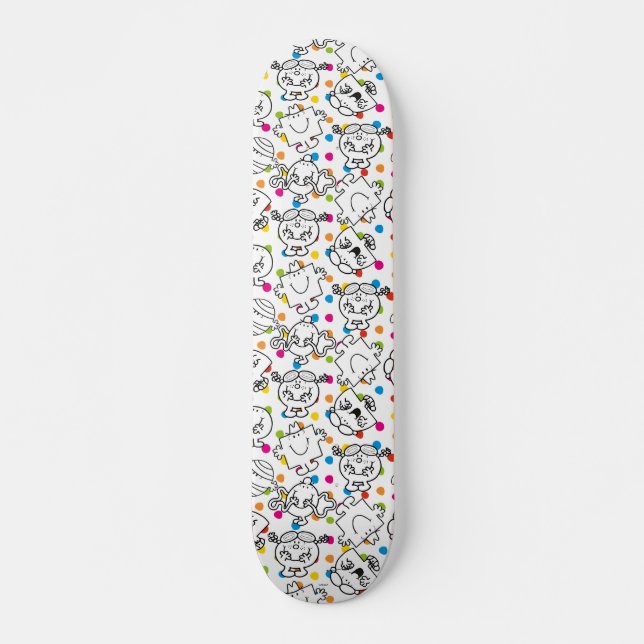 Mr Men & Little Miss | Rainbow Polka Dots Pattern Skateboard (Front)