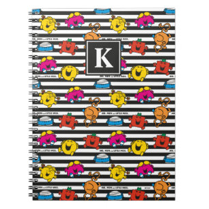 Mr Men & Little Miss Stripes Pattern Monogram Notebook