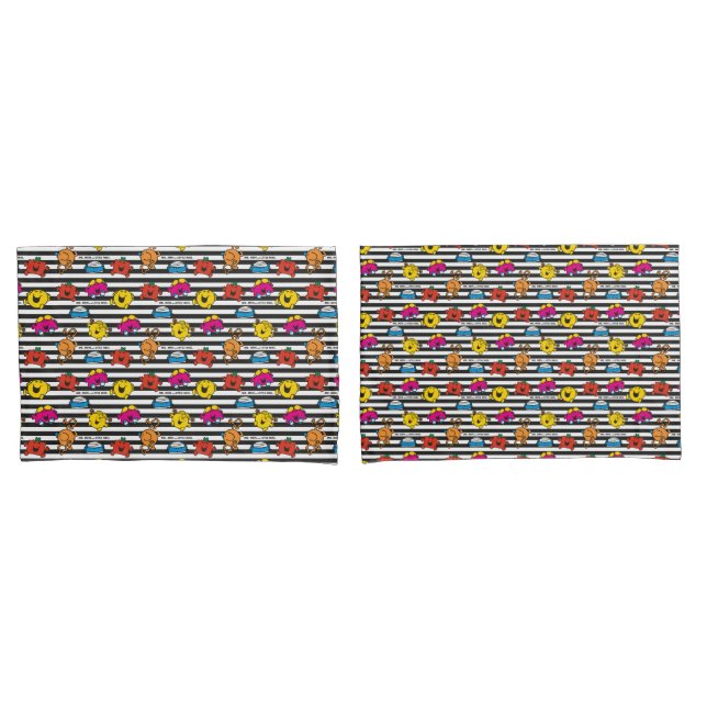 Mr Men & Little Miss | Stripes Pattern Pillowcase (Front-Set)