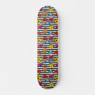Mr Men & Little Miss   Stripes Pattern Skateboard