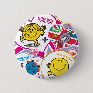 Mr. Men & Little Miss UK Hearts 6 Cm Round Badge