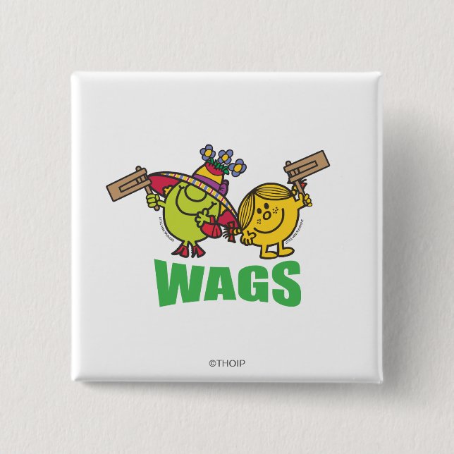 Mr. Men Little Miss Wags 15 Cm Square Badge (Front)