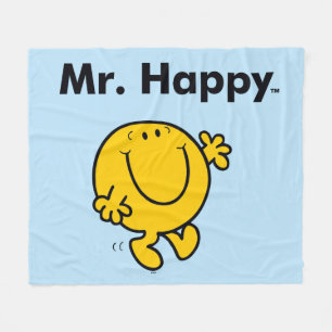 Mr. Men Mr. Happy Is Always Happy Fleece Blanket