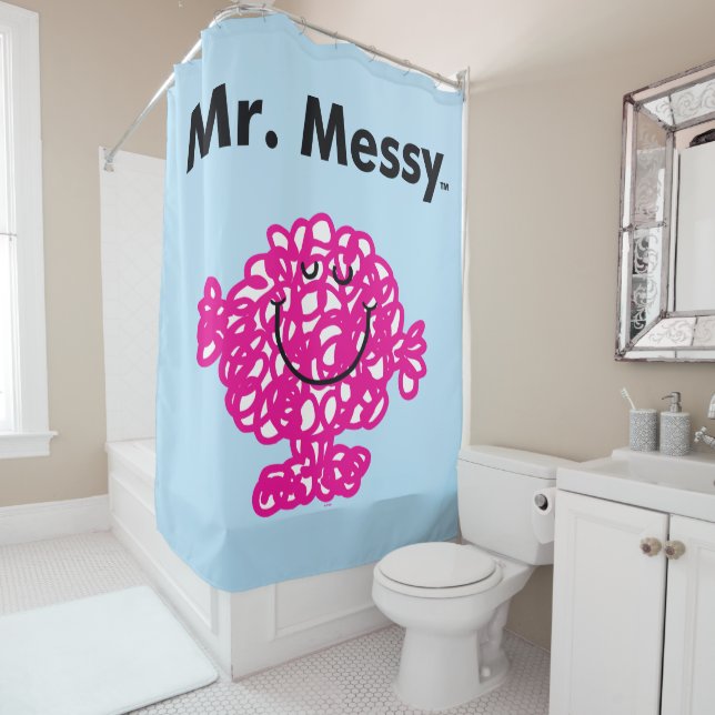 Mr. Men | Mr. Messy Is Cute, But Messy Shower Curtain (In Situ)