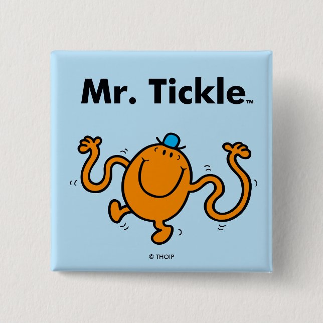Mr. Men | Mr. Tickle Will Tickle 15 Cm Square Badge (Front)