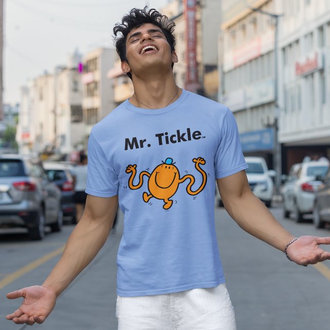 Mr. Men | Mr. Tickle Will Tickle Tri-Blend Shirt (Person wearing shirt)