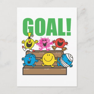 Mr. Men Soccer Fans   Goal Postcard