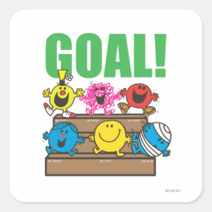 Mr. Men Soccer Fans   Goal Square Sticker